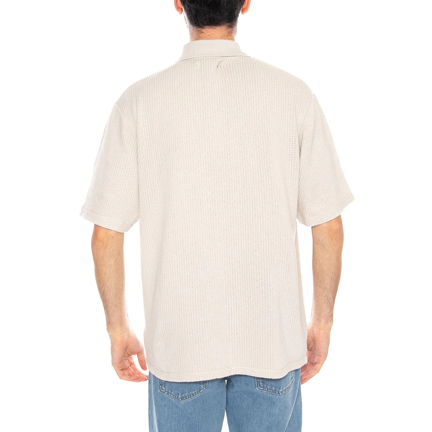 Rick Polo Glacier Grey - Men's Grey Zip Polo Shirt EDWIN - Image 3