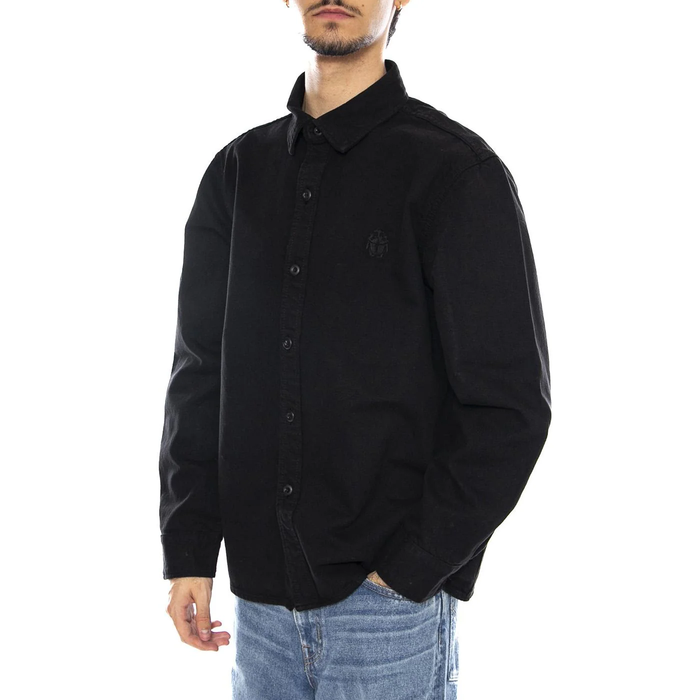 Sebastian Shirt LS Black - Men's Black Shirt EDWIN