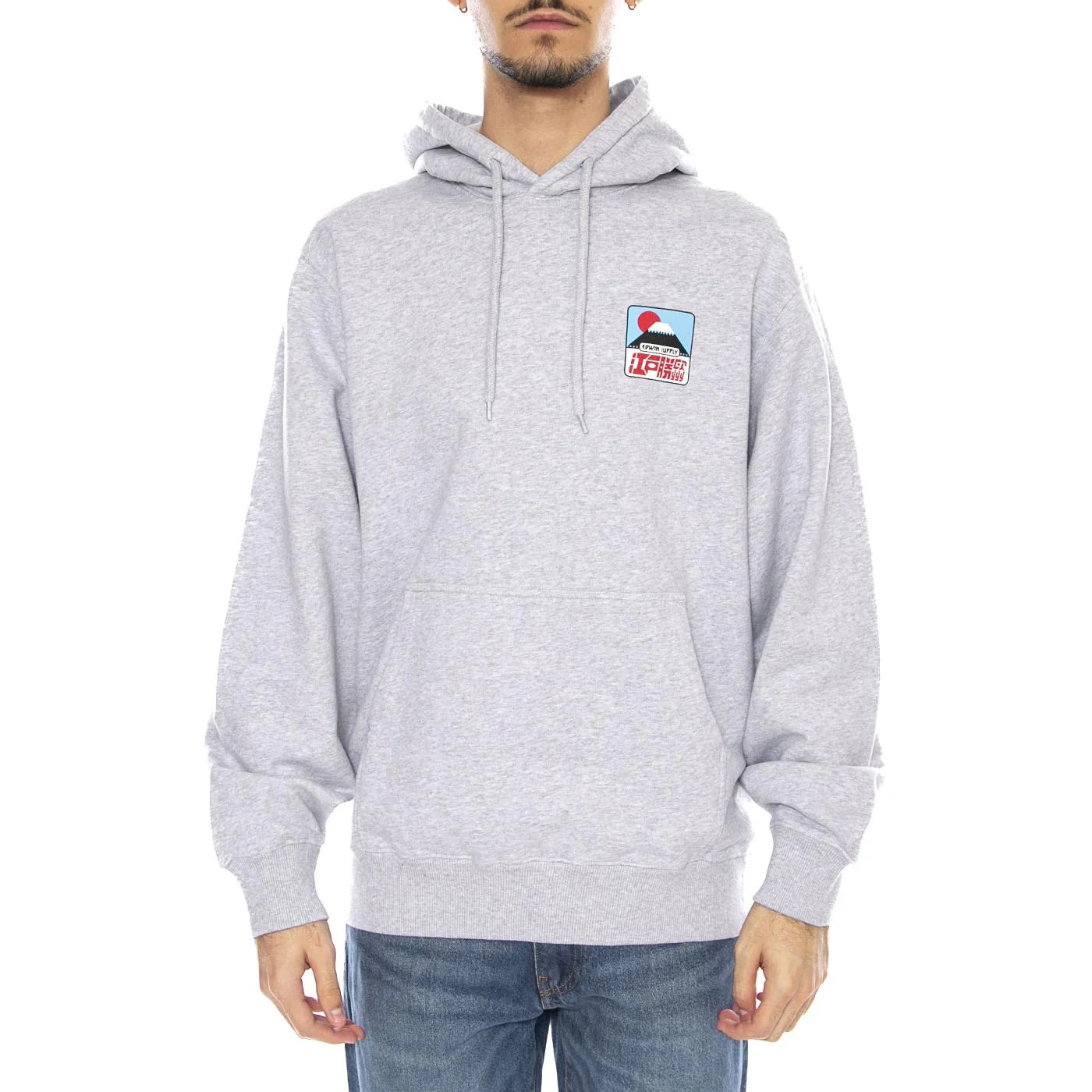 Sunset on Fuji San Hoodie Sweat Grey -- Hoodie Men's Grey Men's EDWIN - Image 2