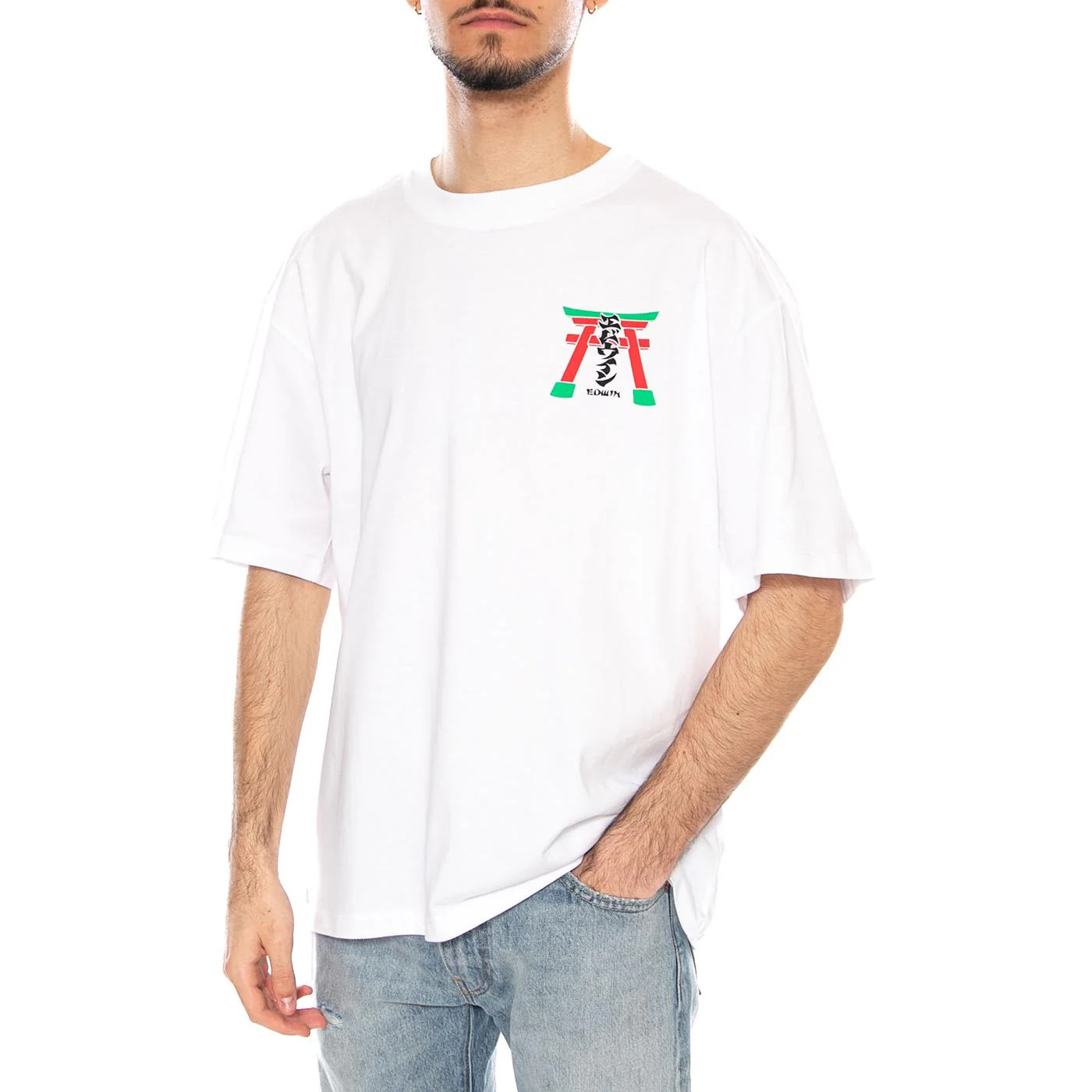 Torii TS SS White - Men's Crew Neck T-Shirt White Men's EDWIN