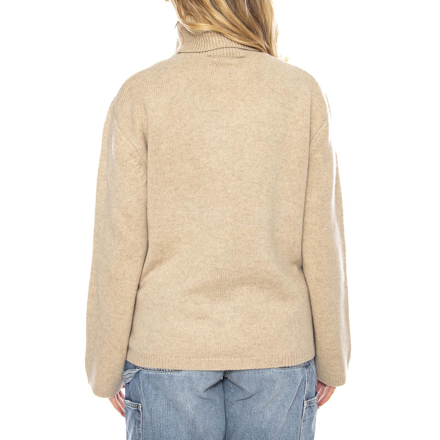 Erelin Linen Grey -- Women's Beige Turtleneck ELVINE - Image 3