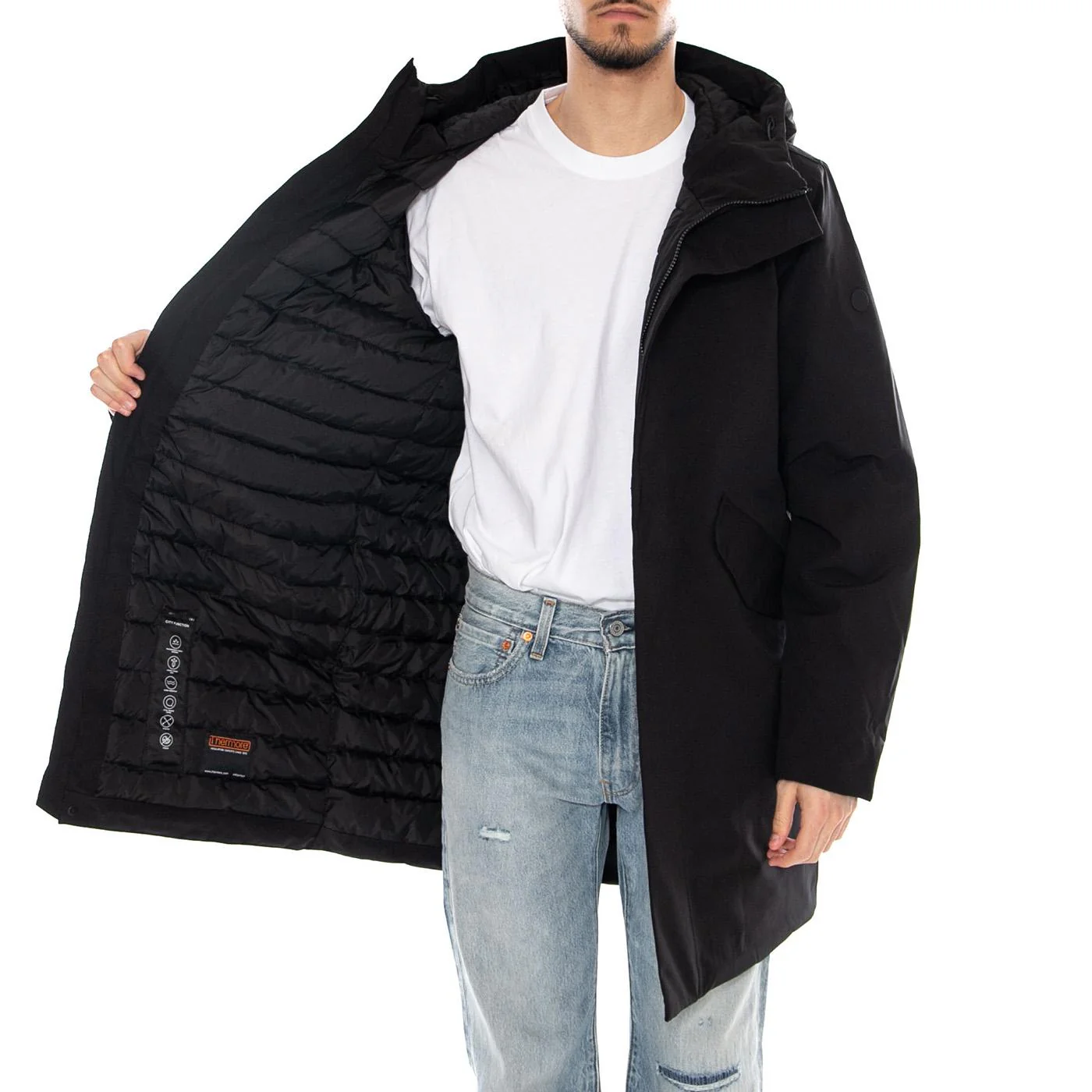 Hjalmar Black Jacket - Men's Black Hooded Jacket ELVINE - Image 4