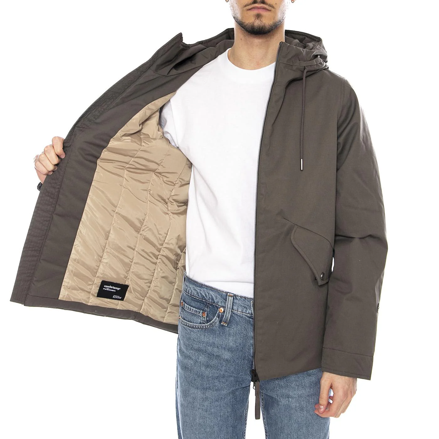 Kaliks Black Hooded Jacket -- Green Men's Hooded Jacket ELVINE - Image 4