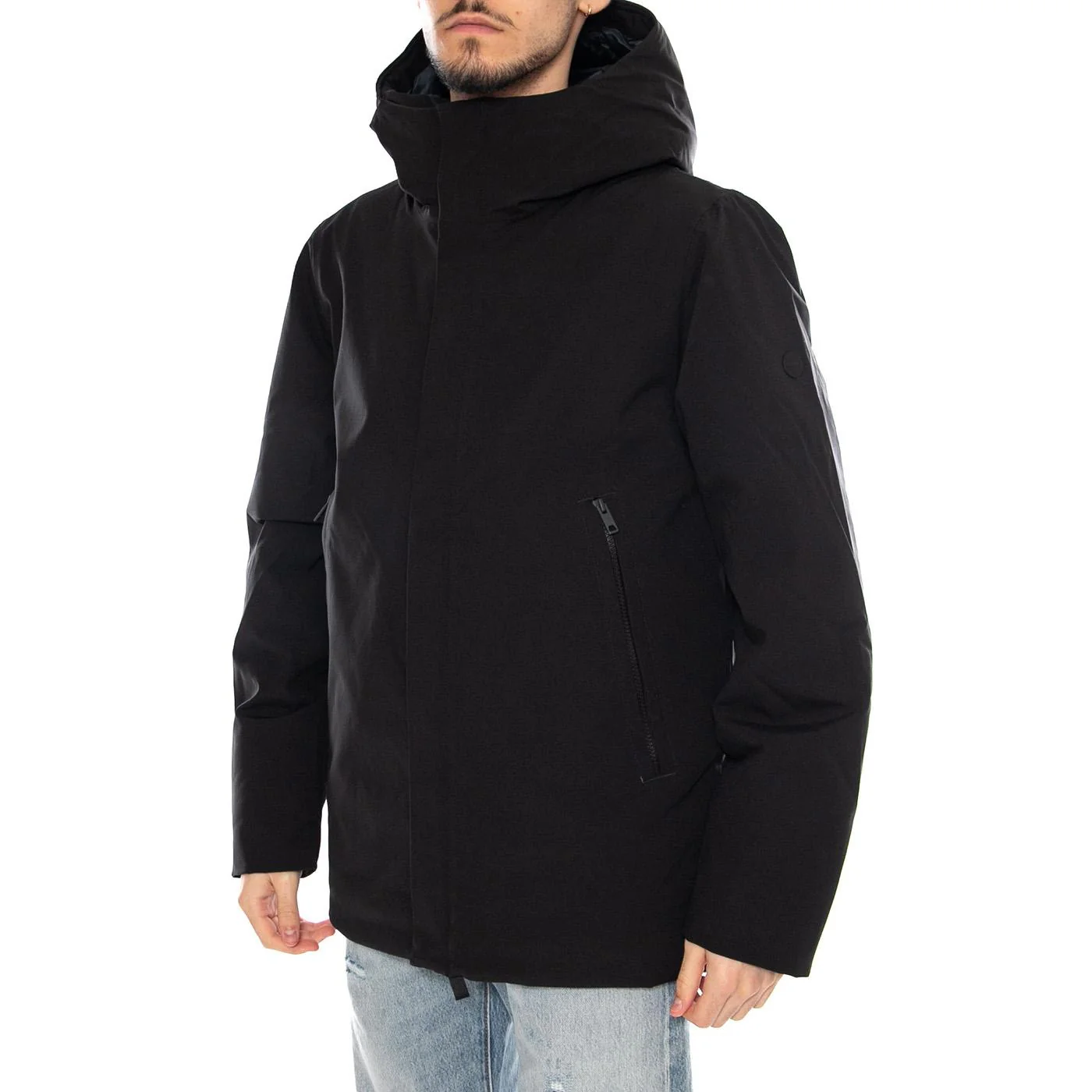 Vhinner Black Jacket - Men's Hooded Jacket Black Men ELVINE