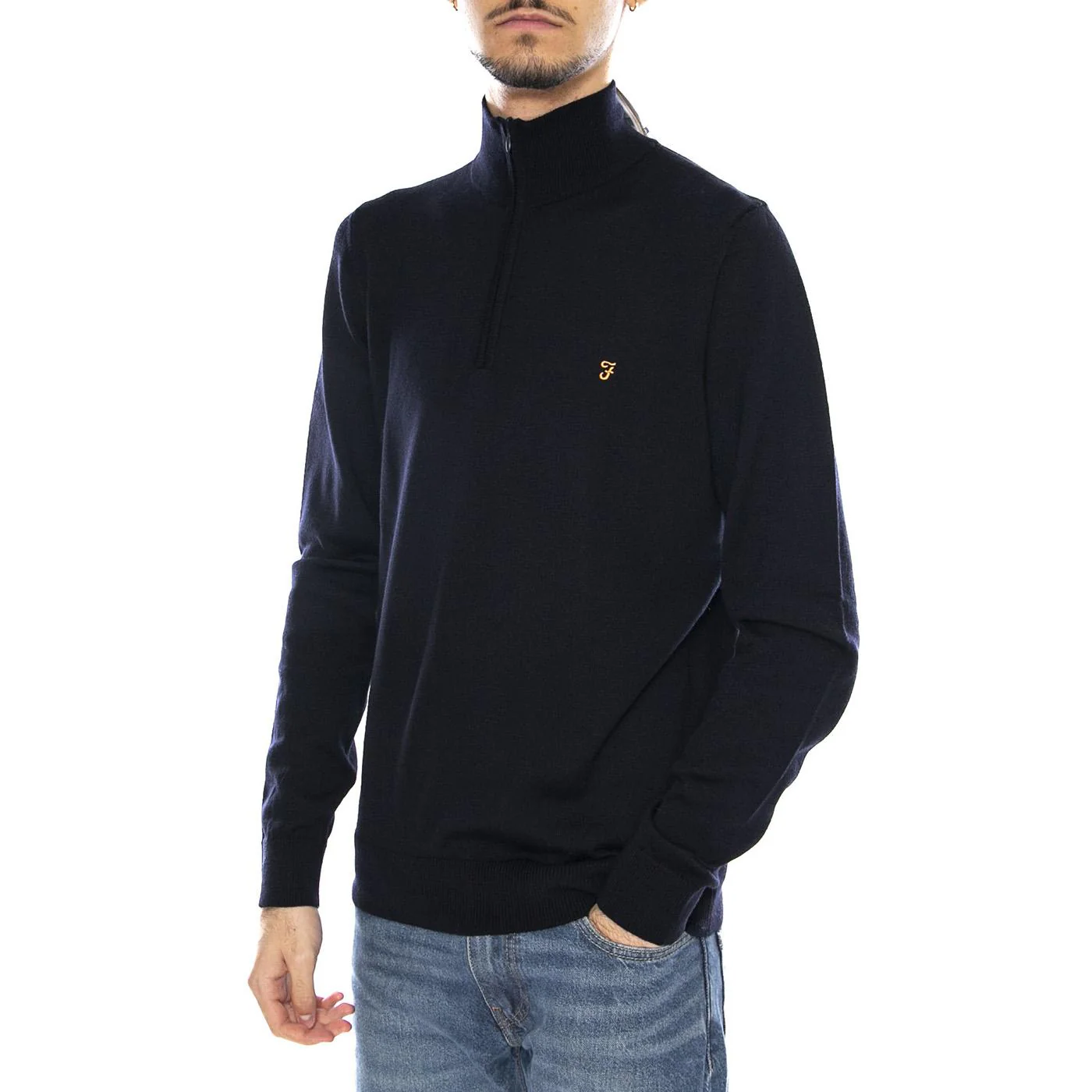 Redchurch Merino Wool -- Men's Turtleneck Sweater True Navy Blue Men's FARAH