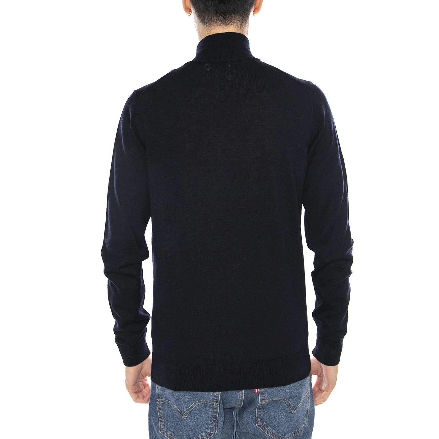 Redchurch Merino Wool -- Men's Turtleneck Sweater True Navy Blue Men's FARAH - Image 3