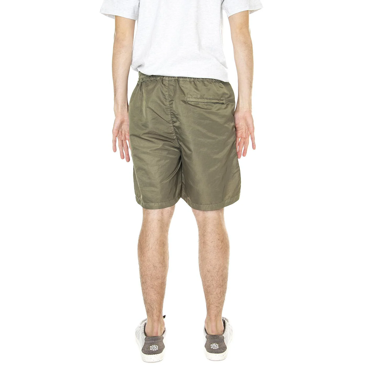 M' Go Washed Nylon Shorts Green - Image 3
