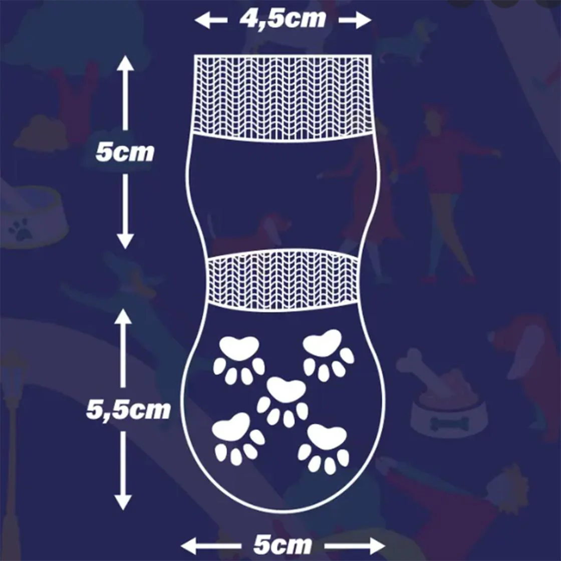1-Pack Big Dot Snow Man Dog Sock 6500 Multicoloured - Image 3