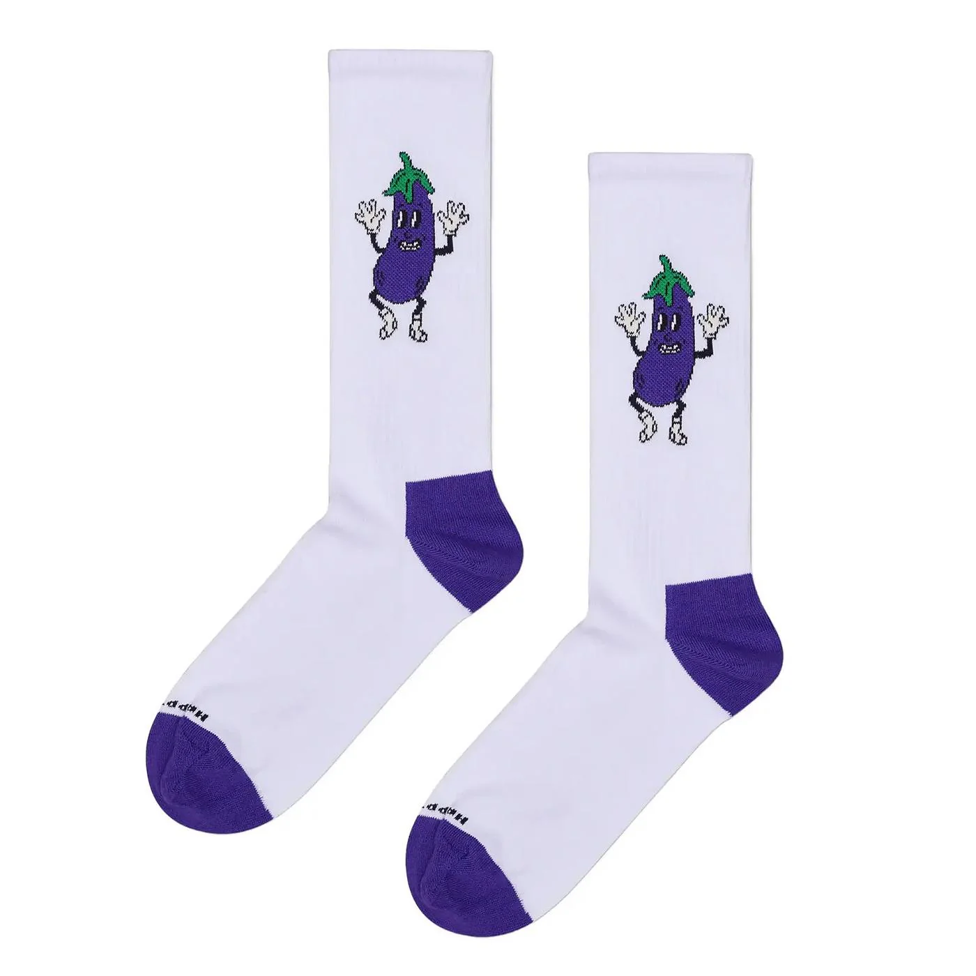 Aubergine Sneaker Sock White - Unisex White Socks HAPPY SOCKS