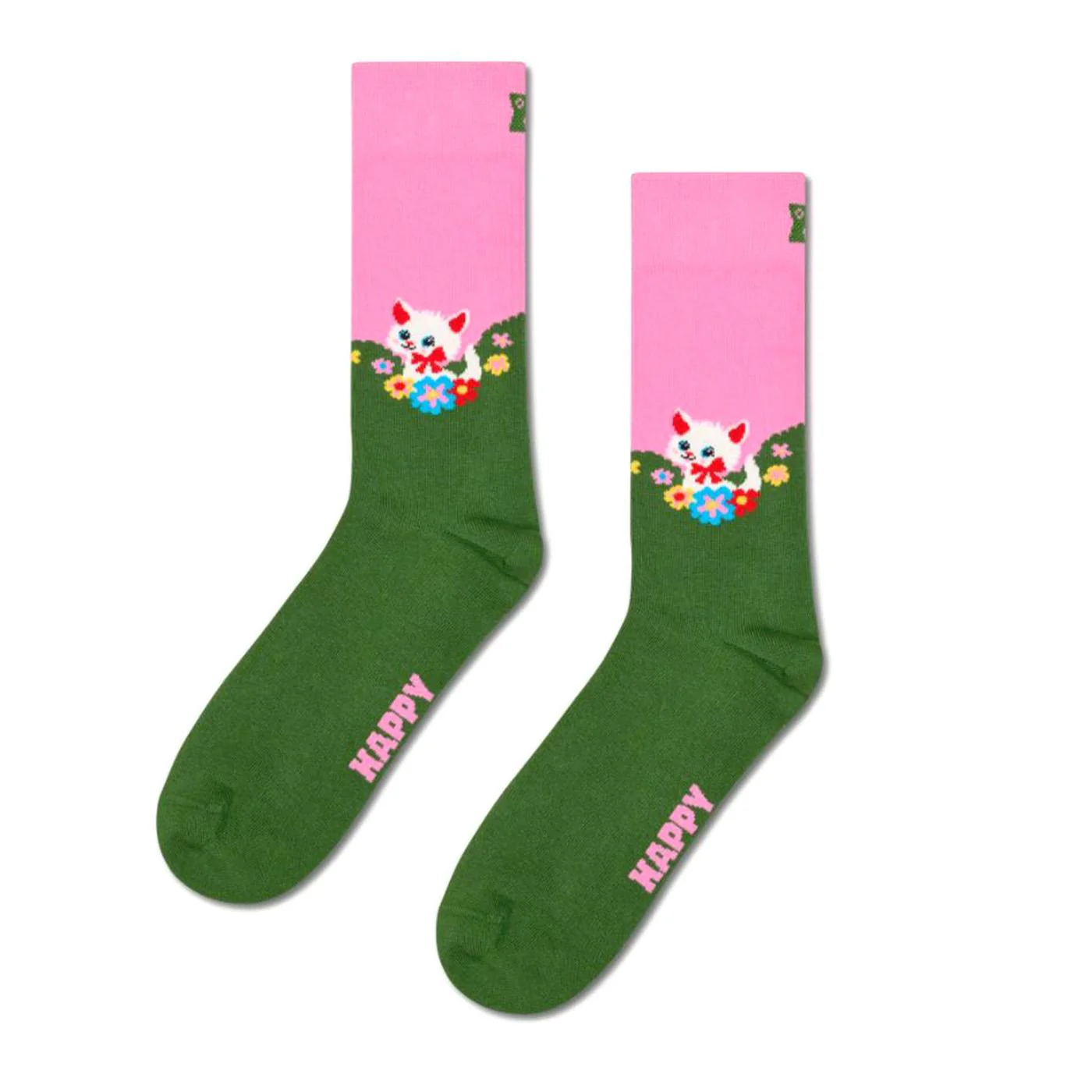 Kitten and Flowers Sock -- Multicolored Socks HAPPY SOCKS ACCESSORIES