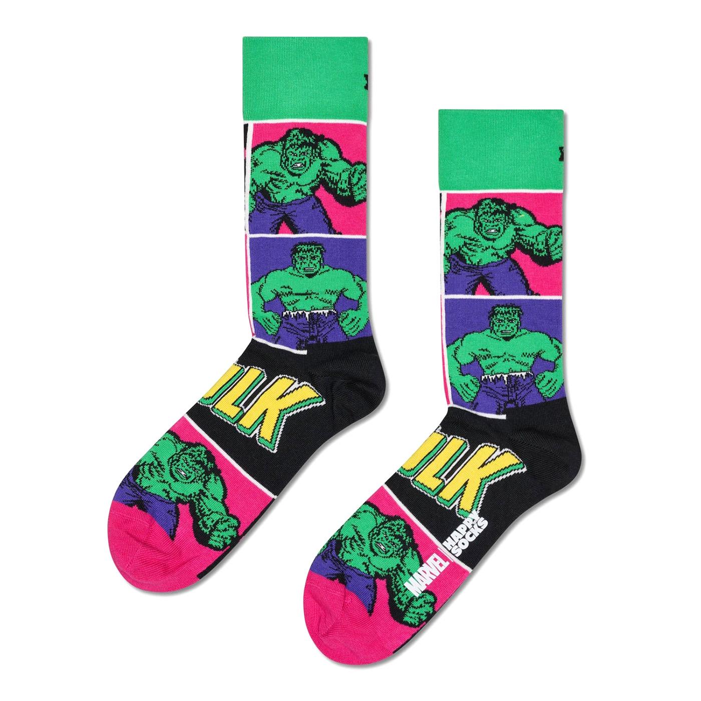 Marvel The Hulk Sock -- Unisex Multicolored Men's Socks HAPPY SOCKS
