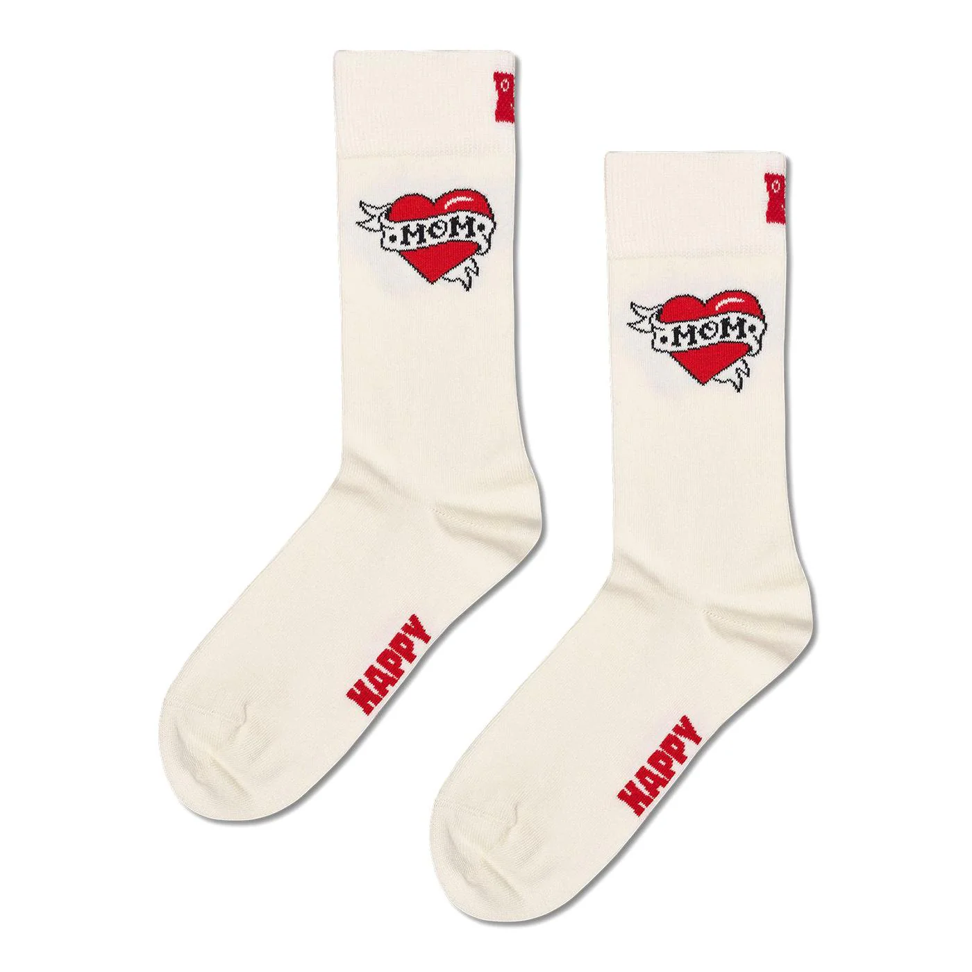 Mother's Day Sock White - Unisex White Socks HAPPY SOCKS