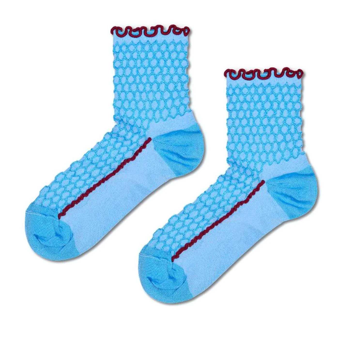 Structure Slinky 1/4 Crew Soc Blue - Unisex Blue Socks HAPPY SOCKS