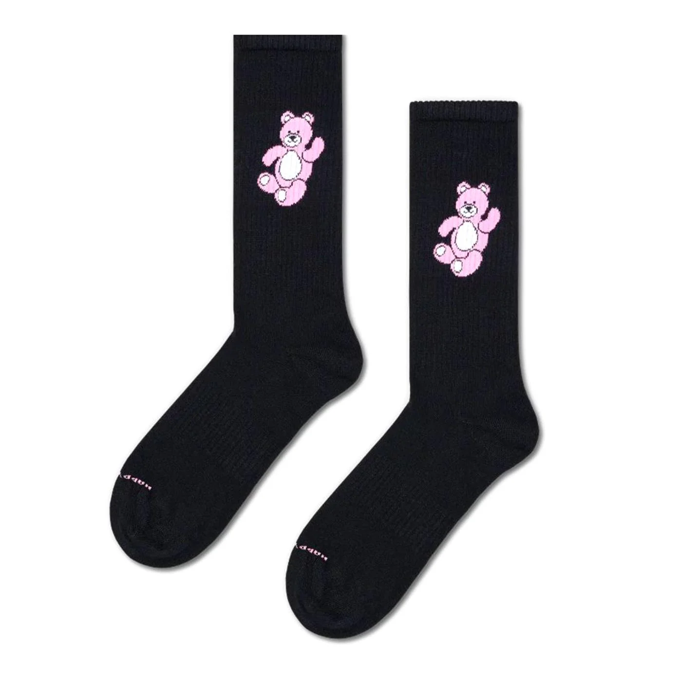 Teddy Bear Sneaker Sock Black - Unisex Black Socks HAPPY SOCKS