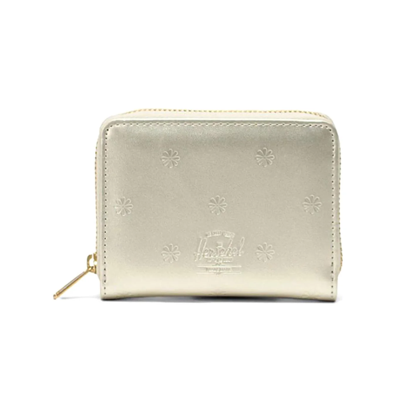 Herschel Tyler Wallet Vegan Leather Champagne Metallic - Beige Vegan Leather Zip Wallet Unisex HERSCHEL