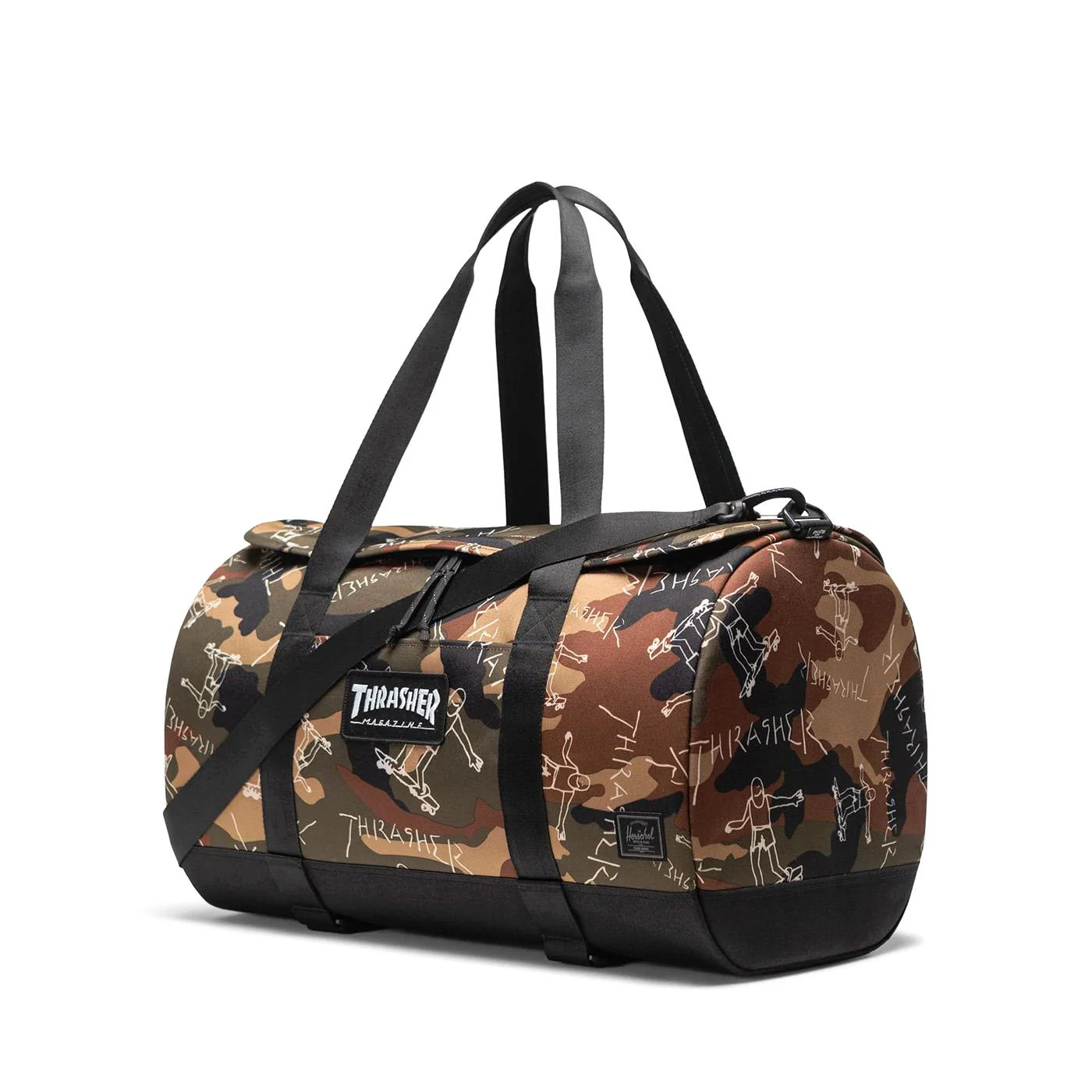 Thrasher Gonz Herschel Heritage Skate Duffle Woodland Camo - Camo Bag HERSCHEL ACCESSORIES - Image 2
