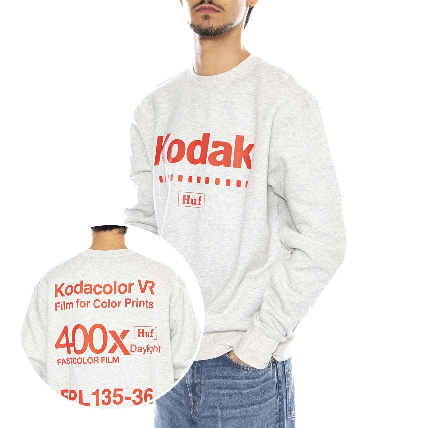 Golden Hour Crewneck -- Men's Crewneck Sweatshirt Grey Men HUF