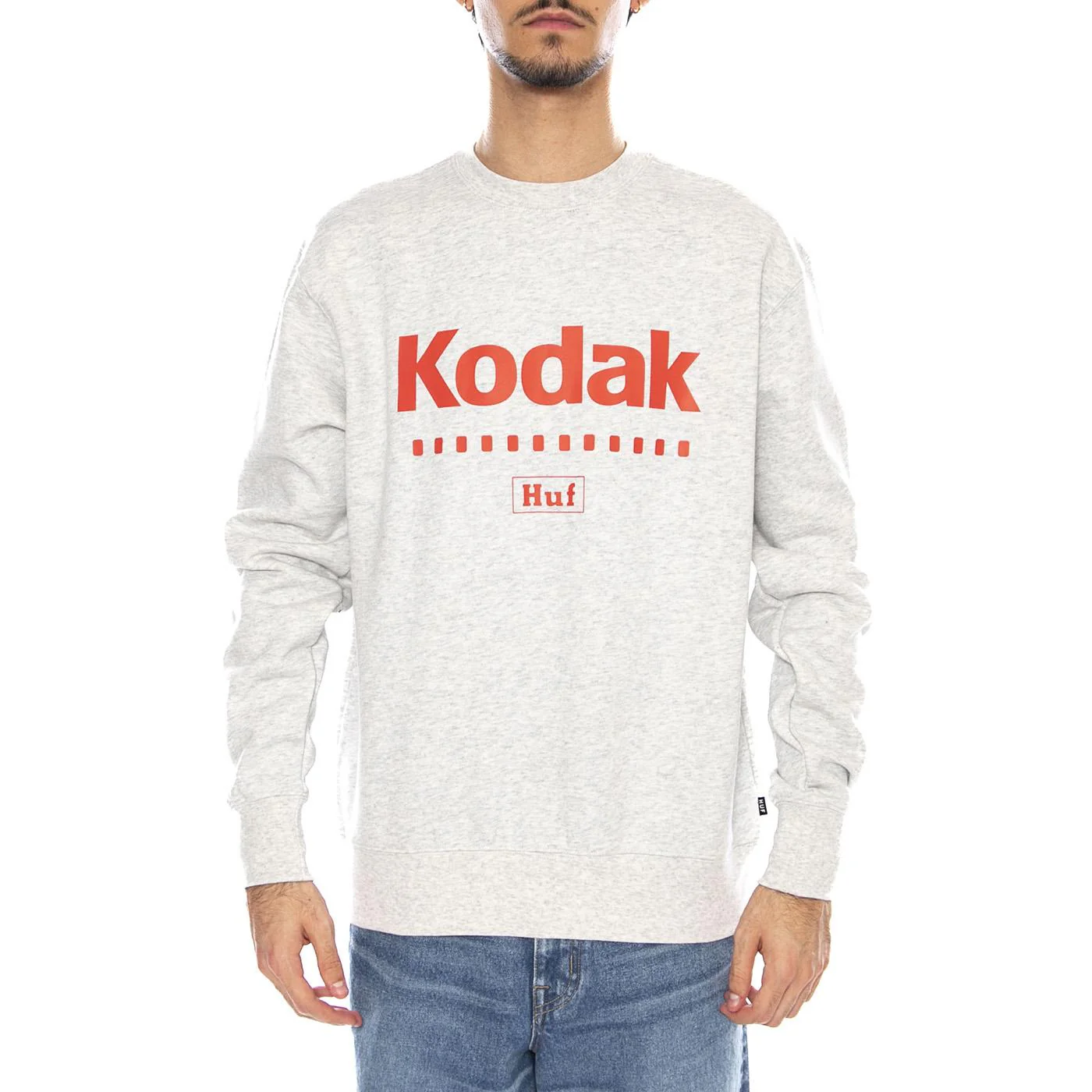 Golden Hour Crewneck -- Men's Crewneck Sweatshirt Grey Men HUF - Image 2