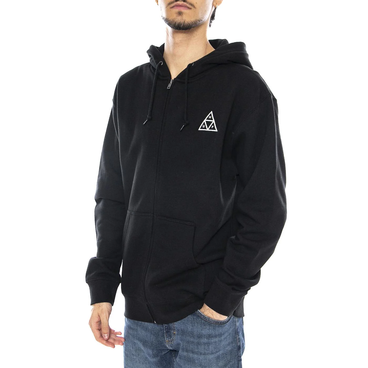 HUF Set TT F/Z Hoodie -- Black Men's Hoodie HUF Men's