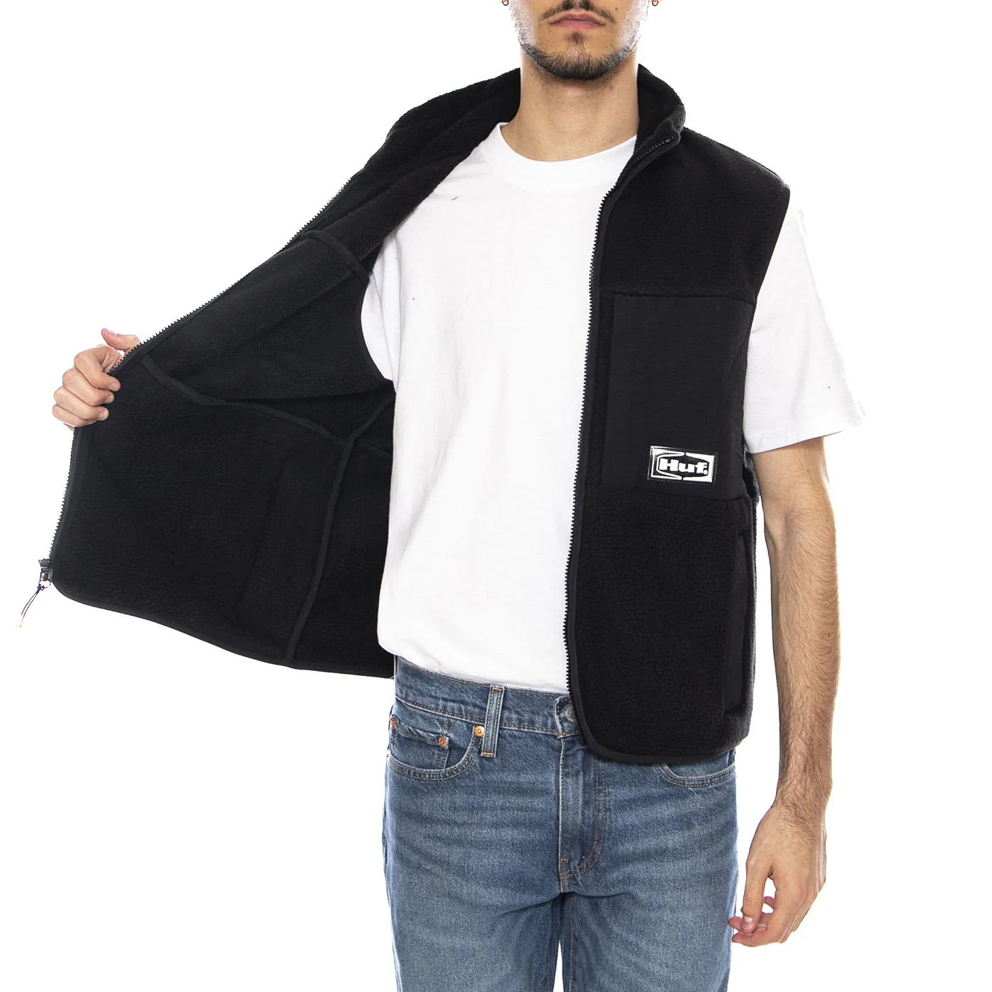 Sonoma High Pile Vest -- Gilet Uomo Nero Uomo HUF - Image 4