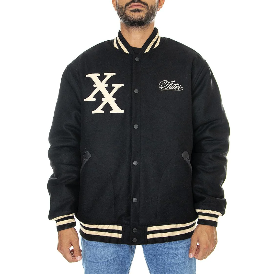 Mens XX Anniversary Varsity Jacket Black - Image 2