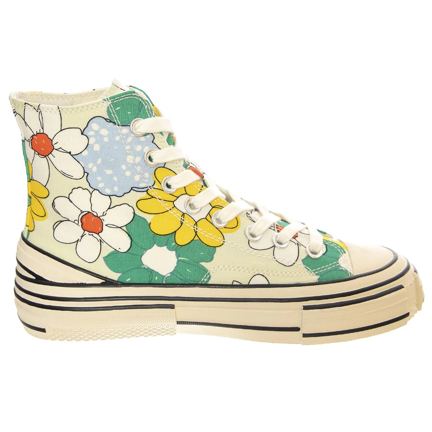 JC Play Endorphin-H Canvas Green / Yellow Multi Floral Shoes - Image 2