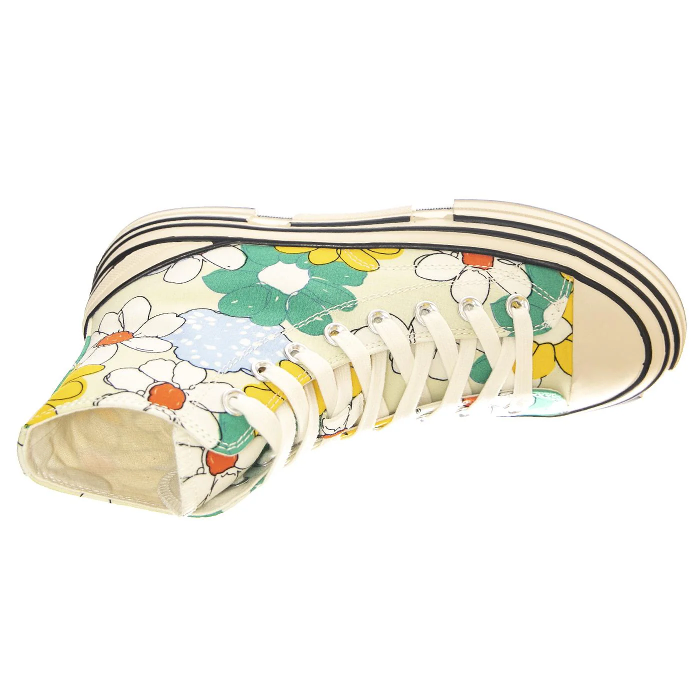 JC Play Endorphin-H Canvas Green / Yellow Multi Floral Shoes - Image 6
