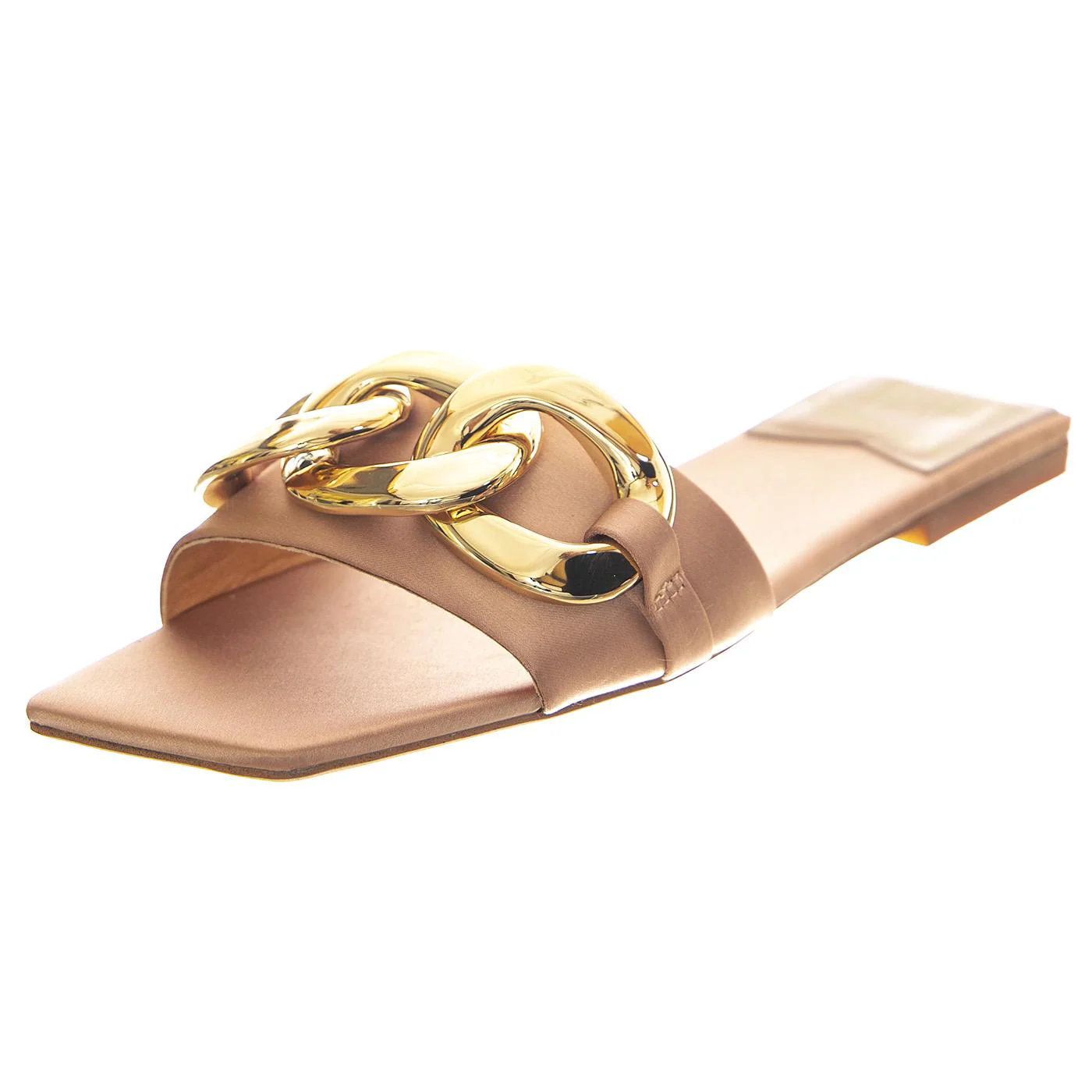 W' Park Gold Satin Sandals