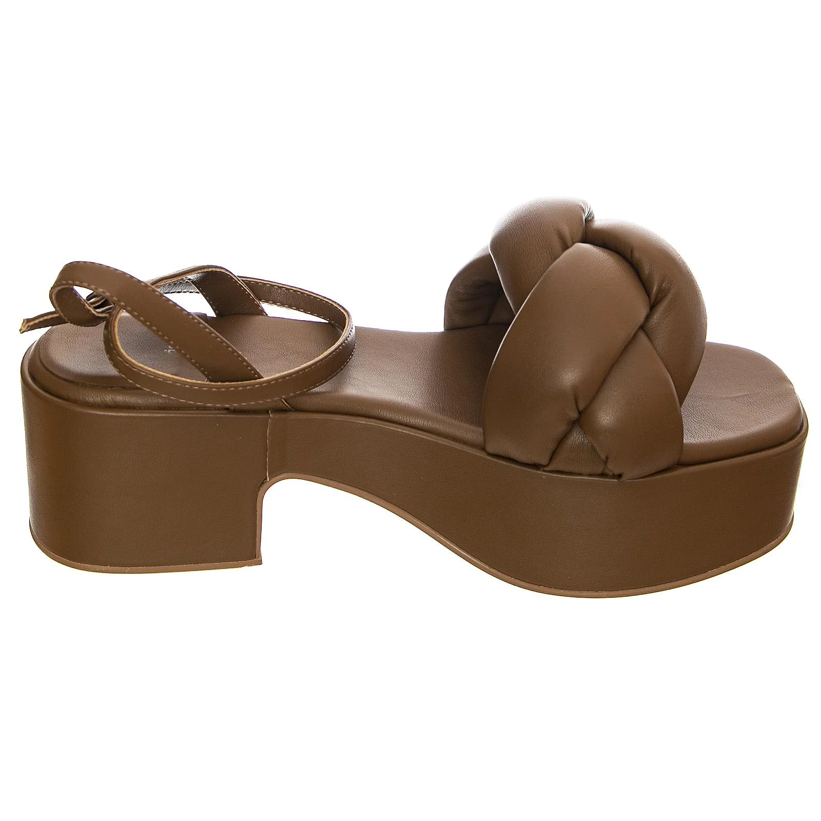 Womens Braided Brown Sandals - Image 2
