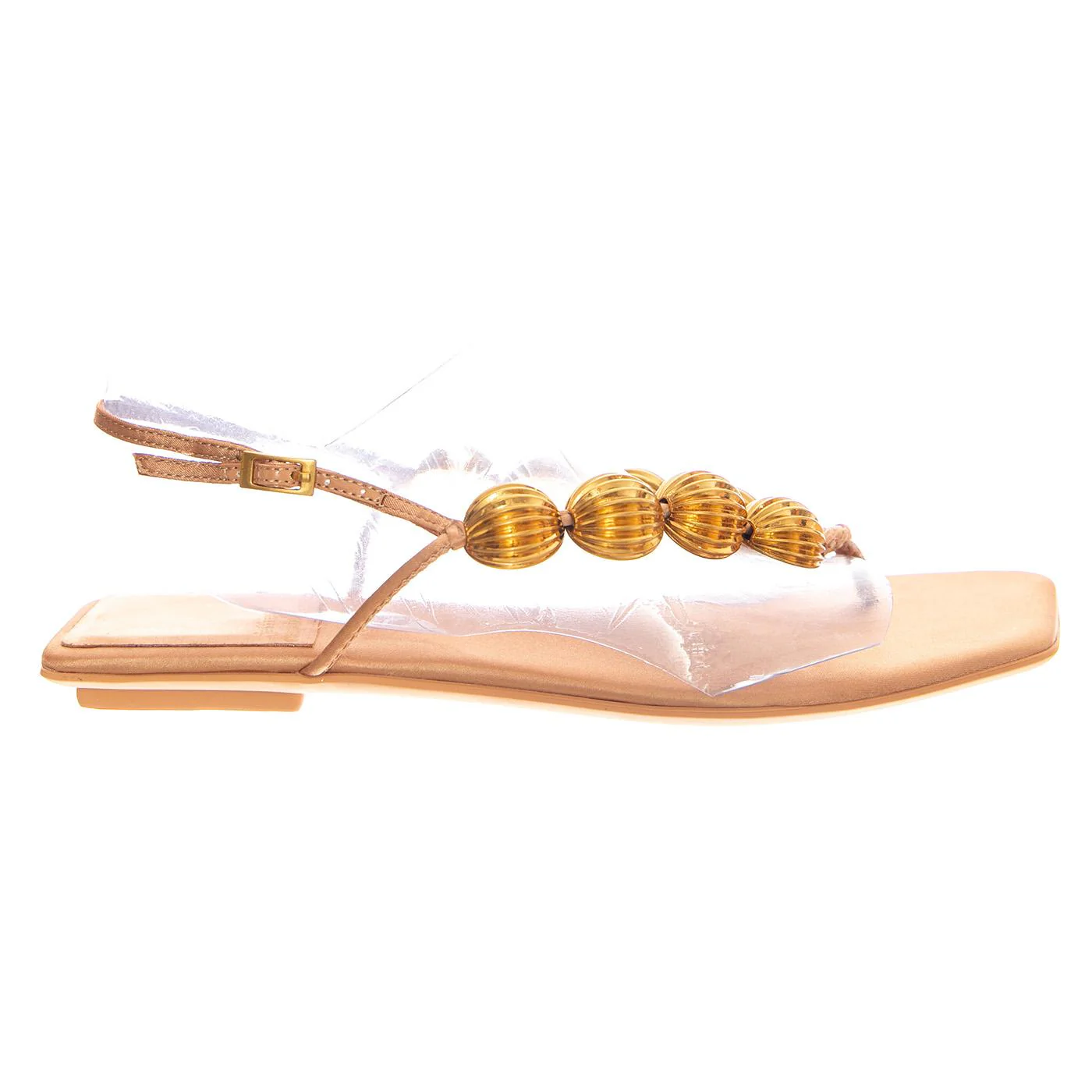 YUCATAN BEIGE SATIN GOLD - Women's Beige Sandal Women JEFFREY CAMPBELL