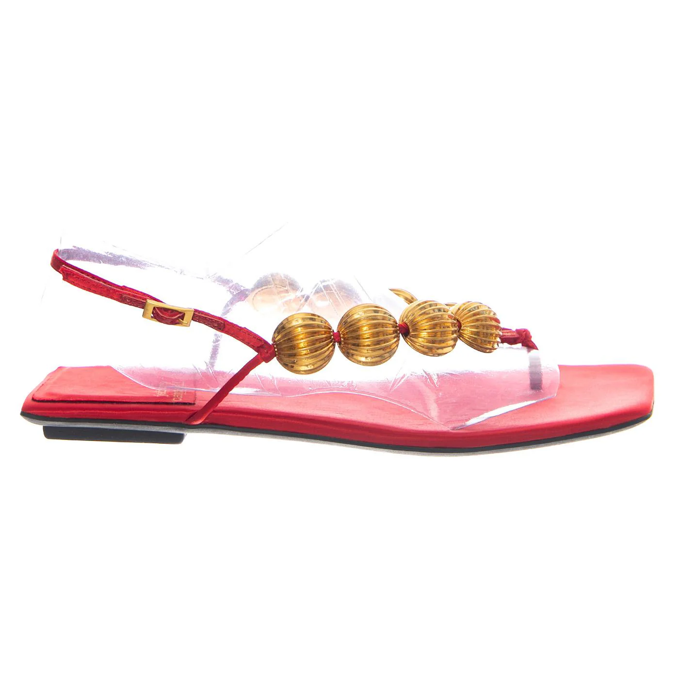 YUCATAN RED SATIN GOLD - Women's Red Sandals JEFFREY CAMPBELL