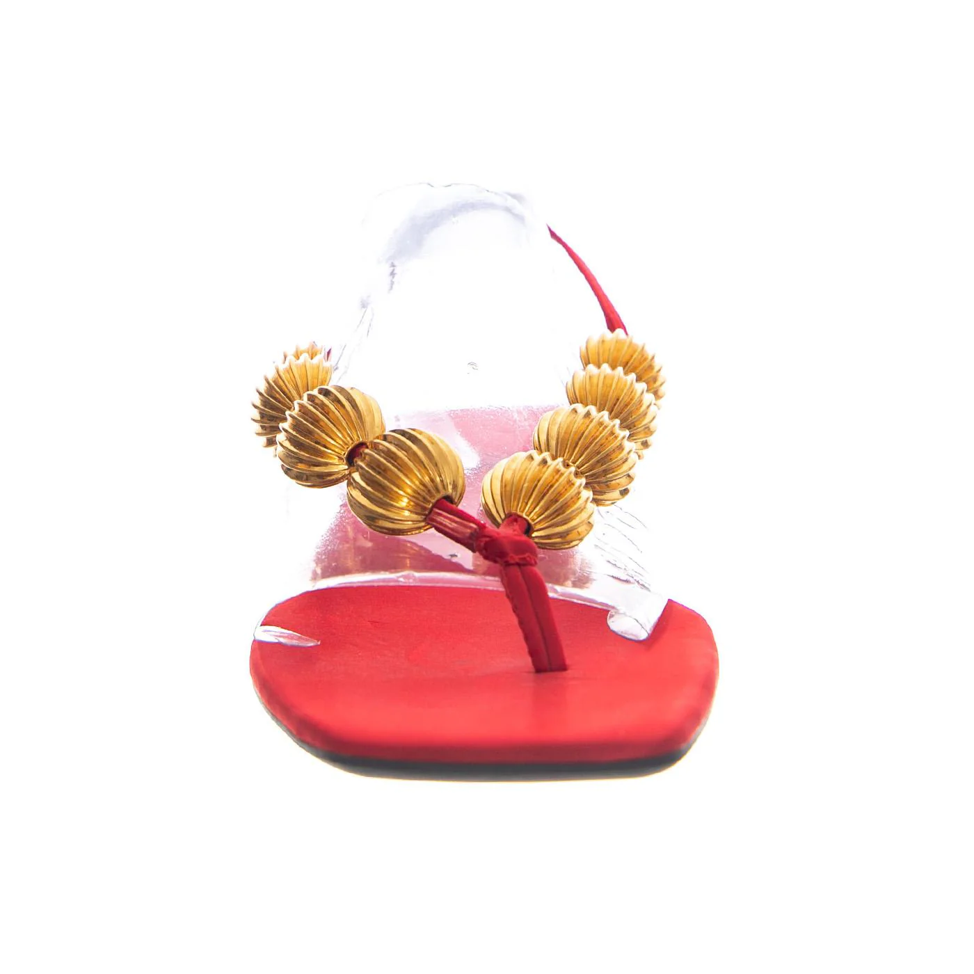 YUCATAN RED SATIN GOLD - Women's Red Sandals JEFFREY CAMPBELL - Image 3