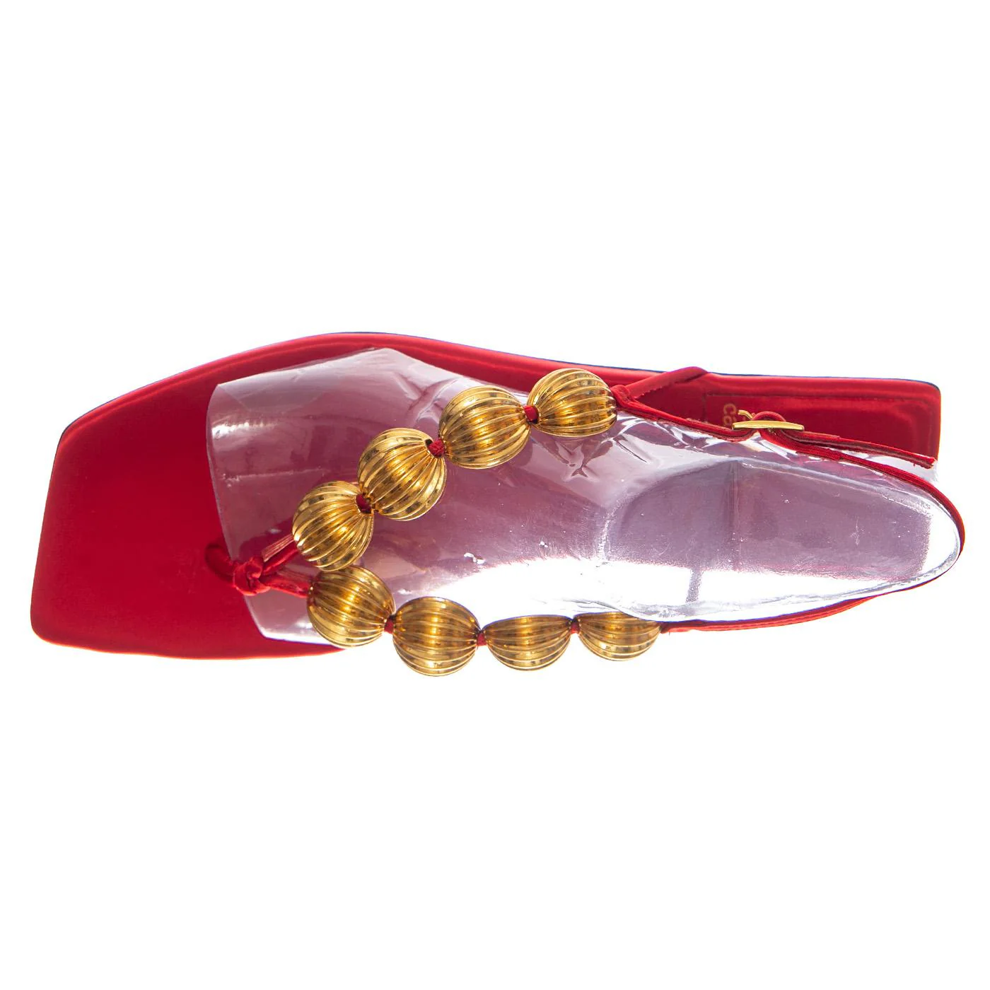YUCATAN RED SATIN GOLD - Women's Red Sandals JEFFREY CAMPBELL - Image 6