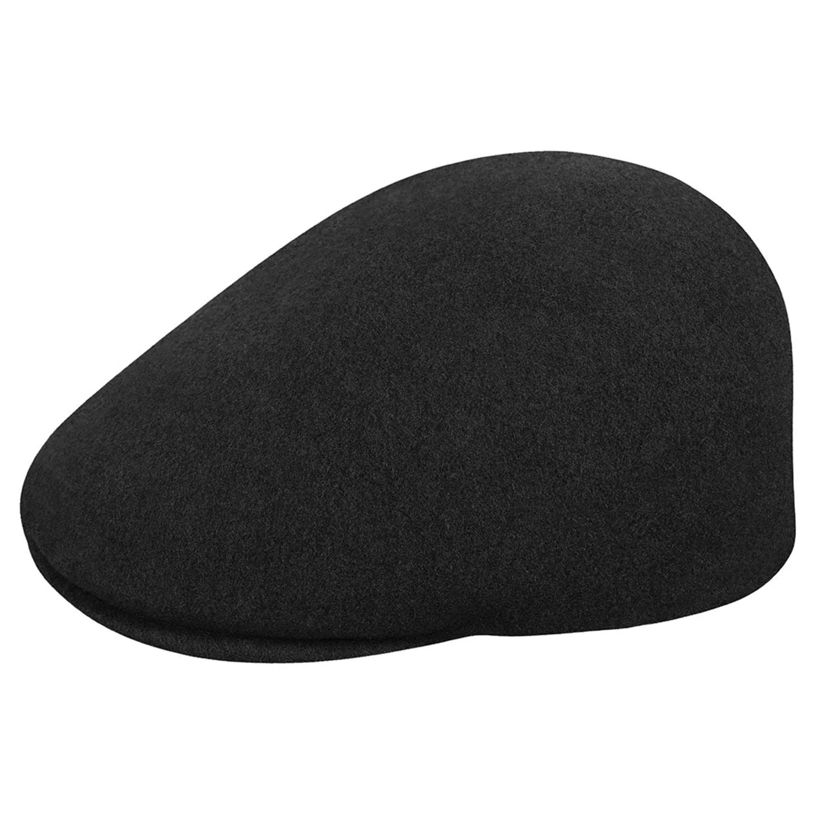 Seamless Wool Flat Hat Black