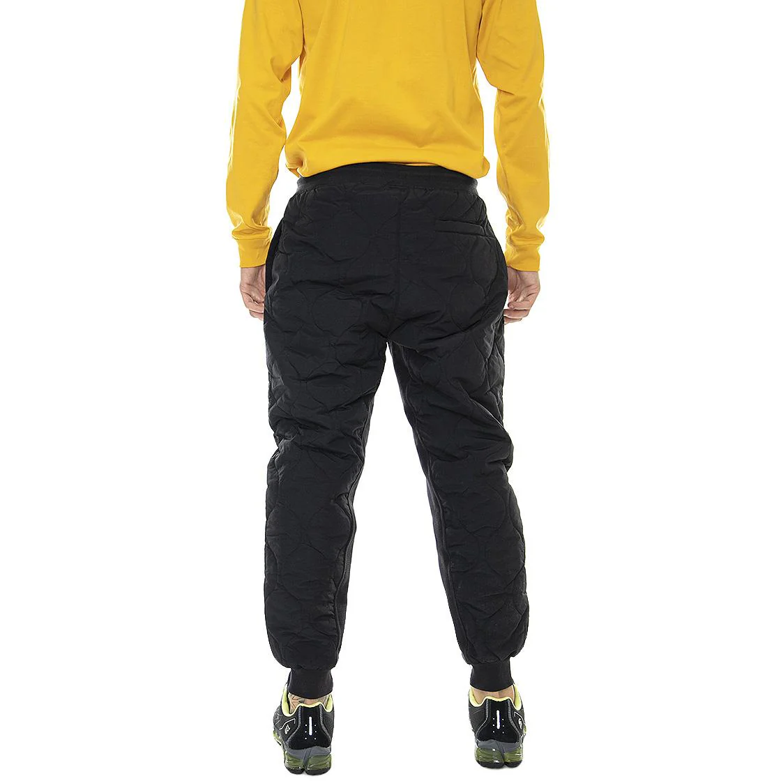 Mens Small Signature Quilted Black Jogging Pants - Image 3