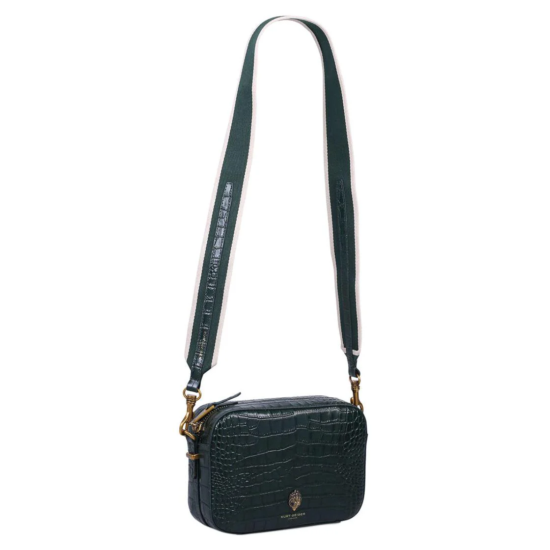 Shoredicth Camera Dark Green Leather Corssbody Bag - Image 2