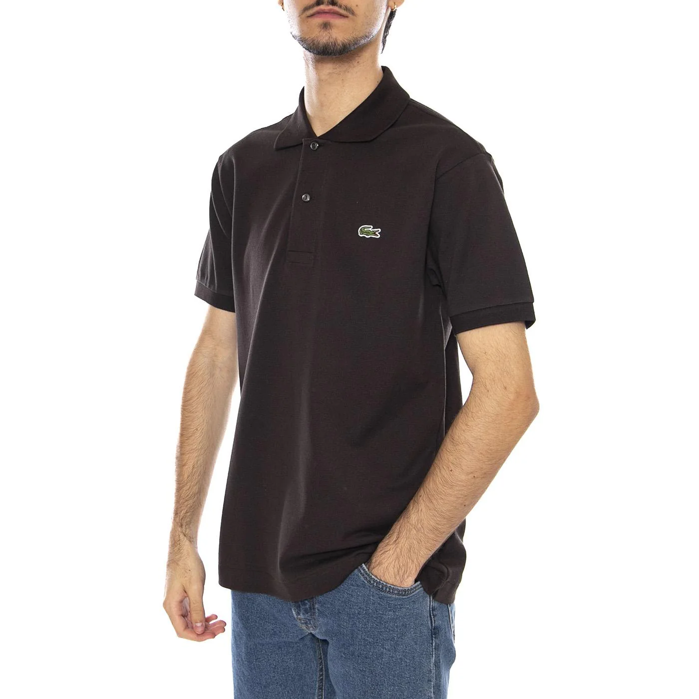 S/S SKB Black Polo Shirt - Men's Brown Polo Shirt Men LACOSTE