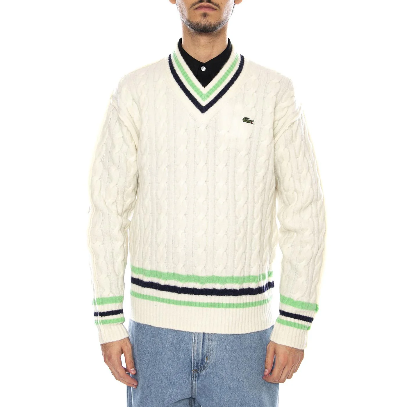 PULLOVER 9II White - Men's V-Neck Sweater White Men's LACOSTE - Image 2