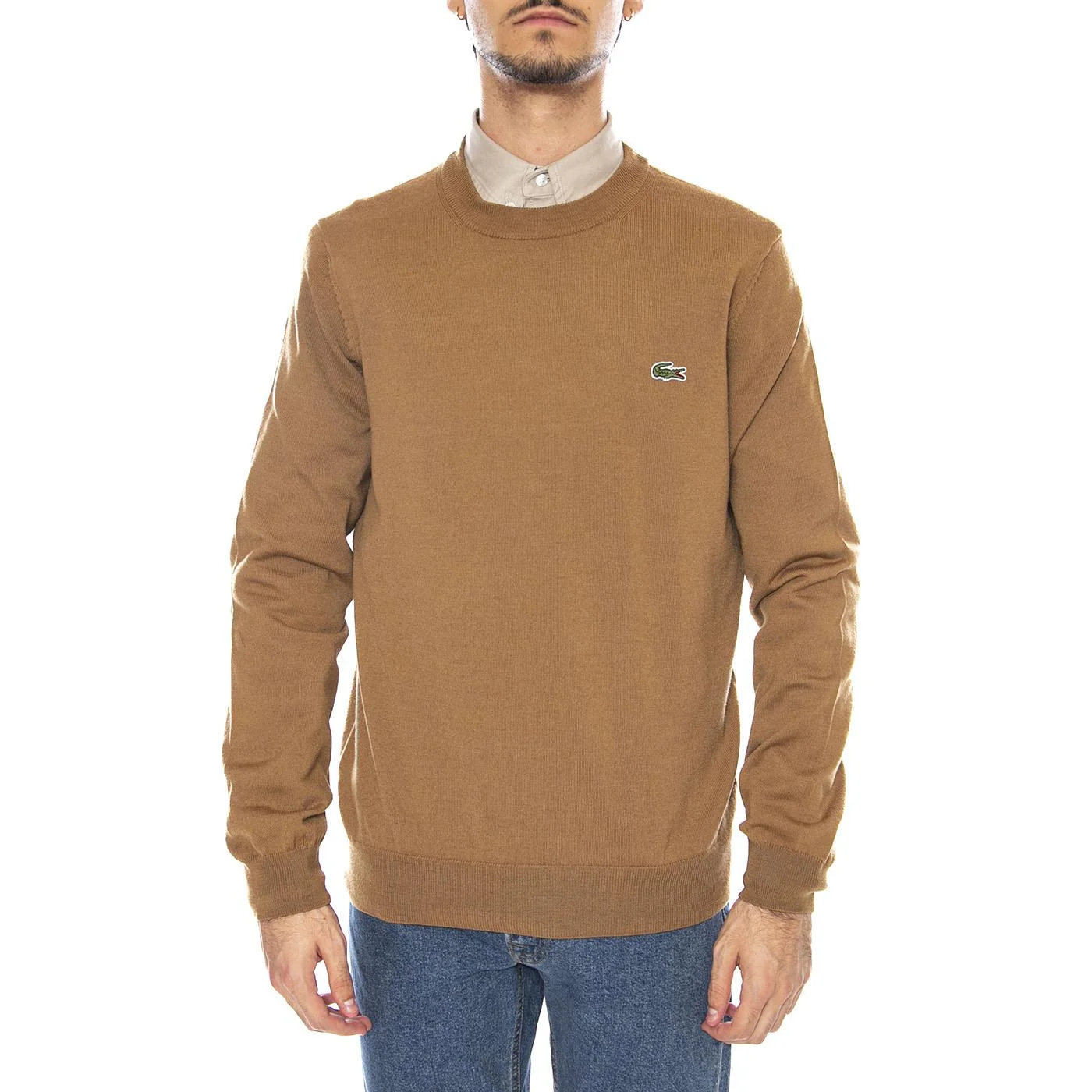 DPC Brown Pullover - Men's Crew Neck Sweater Brown Men's LACOSTE - Image 2