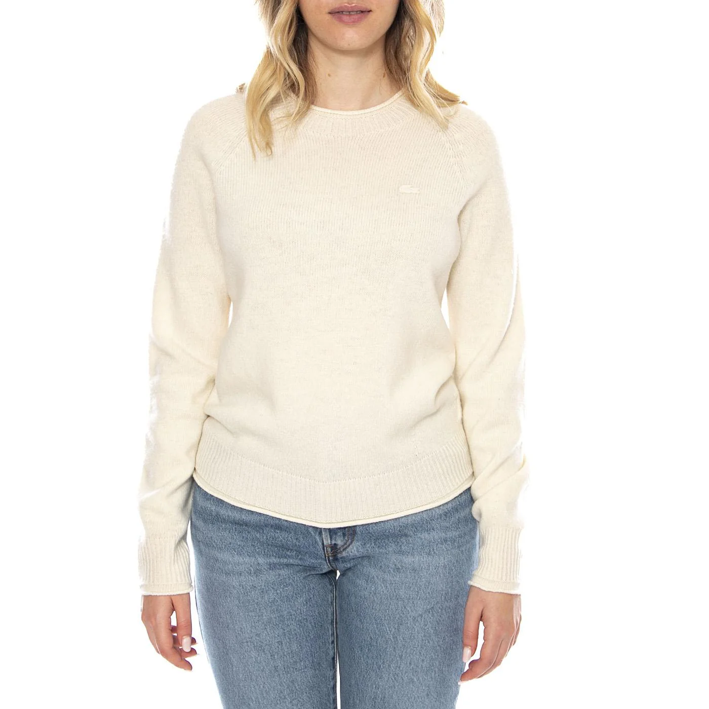 Pullover XJF Lacoste -- Women's Crew Neck Sweater White Women LACOSTE - Image 2