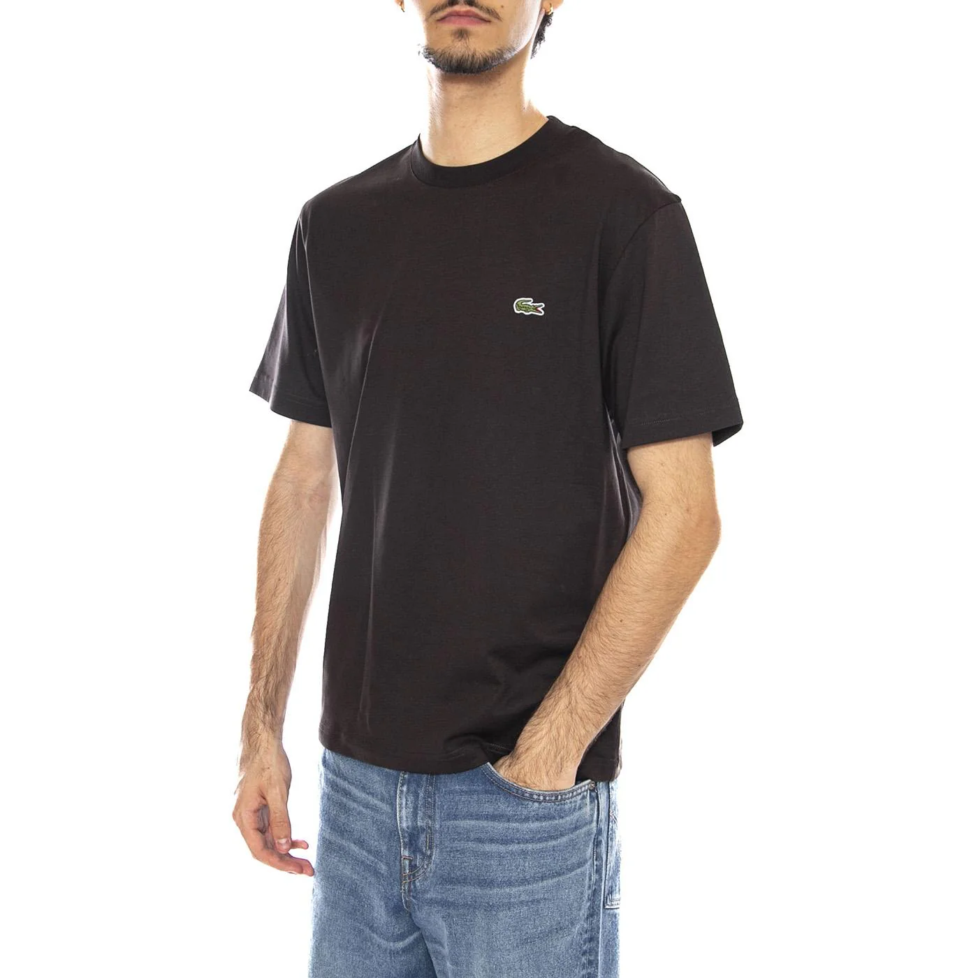 LACOSTE SKB Black T-Shirt - Men's Crew Neck T-Shirt Black