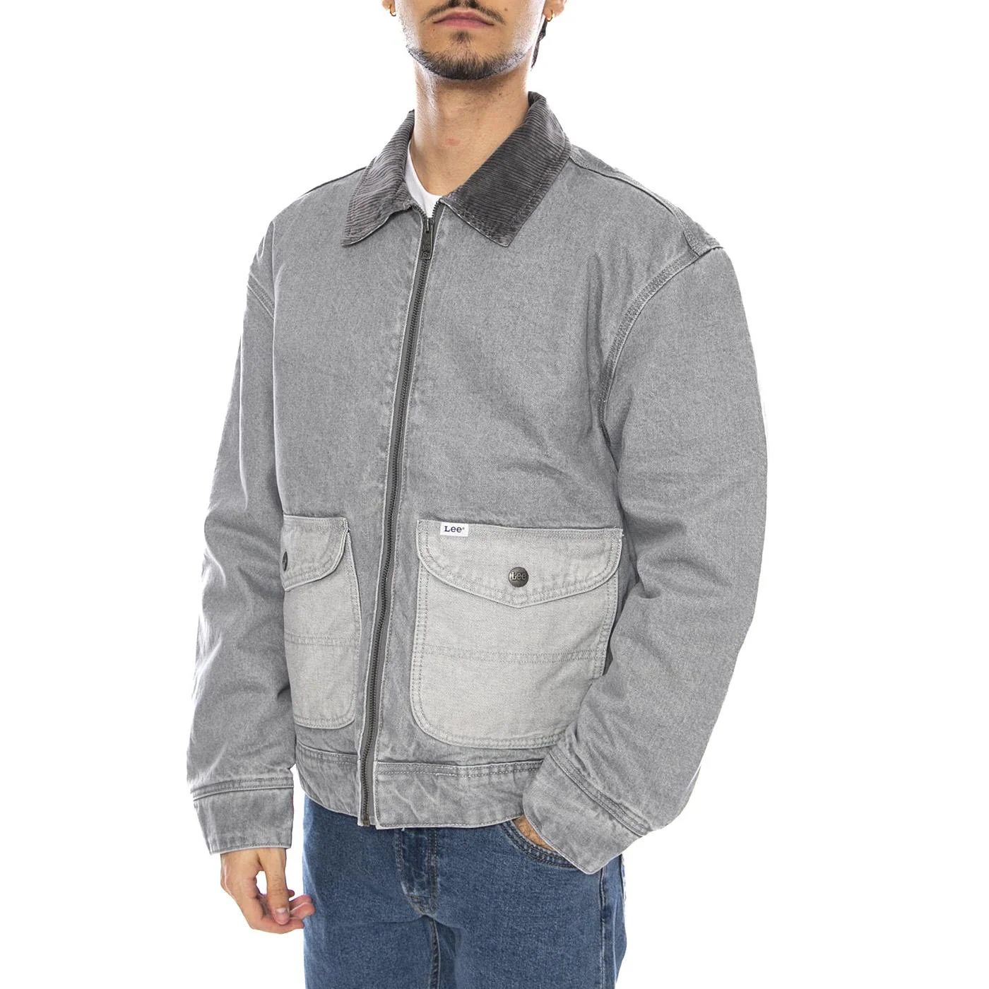 91U Utility Jacket Geminy Grey - Men's Denim Jeans Jacket Grey Men's LEE
