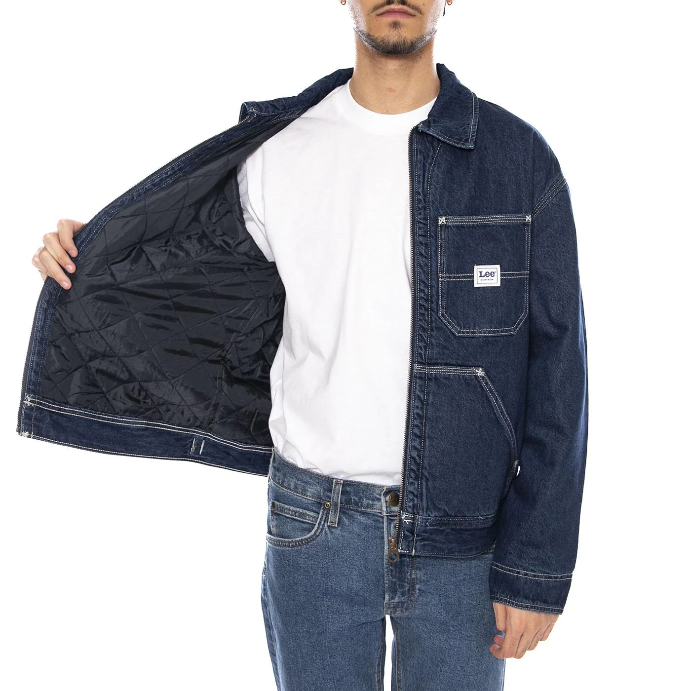 91W Lined WW Jacket Save It - Men's Blue Denim Jeans Jacket LEE - Image 4