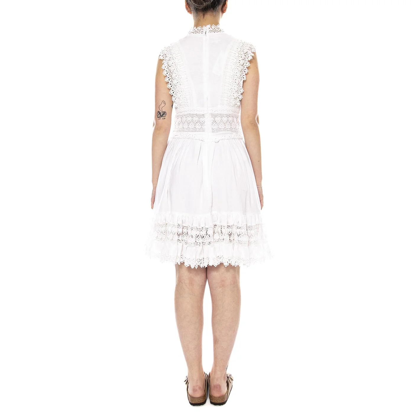 BOHEMIAN DRESS BRIGHT WHITE - Abito Donna Bianco Donna LEE - Image 3