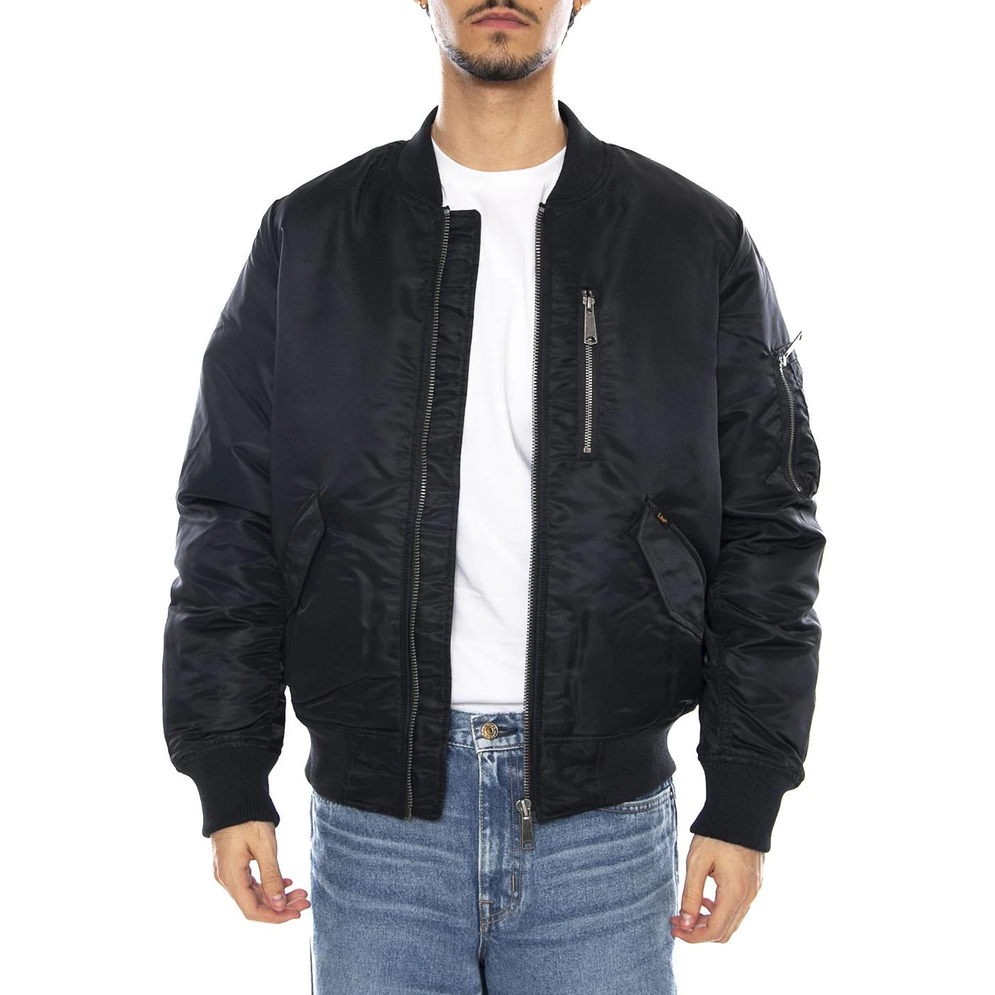 Bomber Jacket Black - Men's Black Bomber Jacket LEE - Image 2