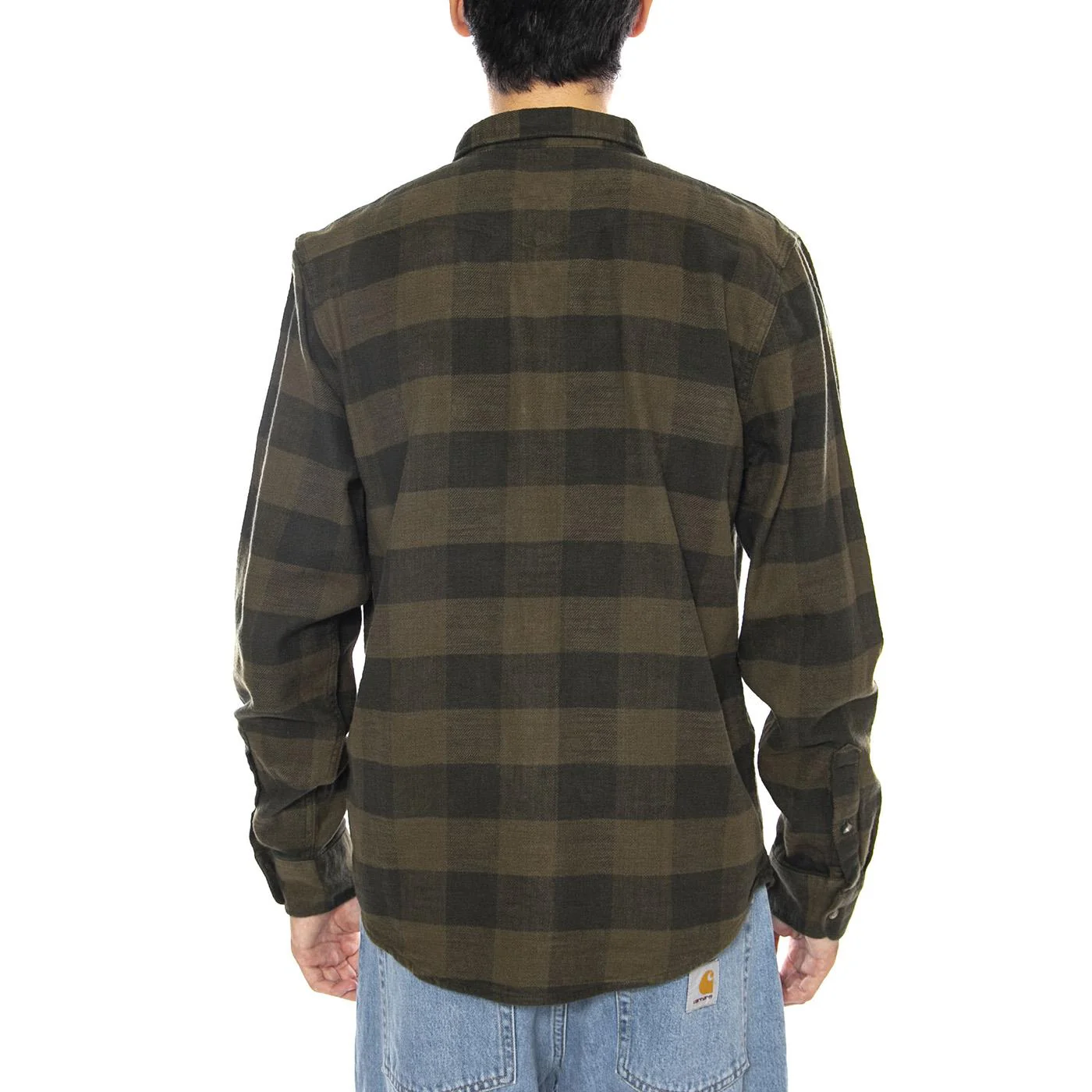 Clean Western Shirt Army Green Buffalo Check - Men's Green Plaid Shirt LEE - Image 3