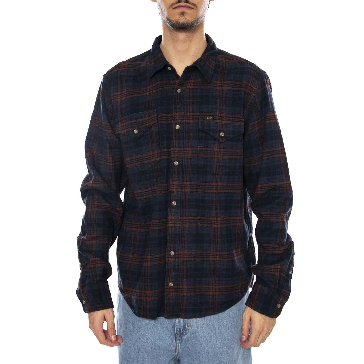 Clean Western Shirt Luxe Rivet Navy - Men's Blue / Multicolor Checked Shirt LEE Men's - Image 2