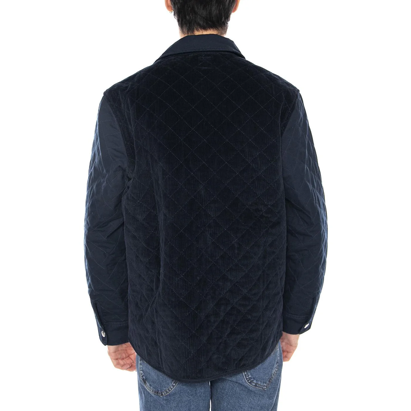 LEE Mixed Media Overshirt Rivet Navy - Men's Overshirt Jacket Blue Men - Image 3