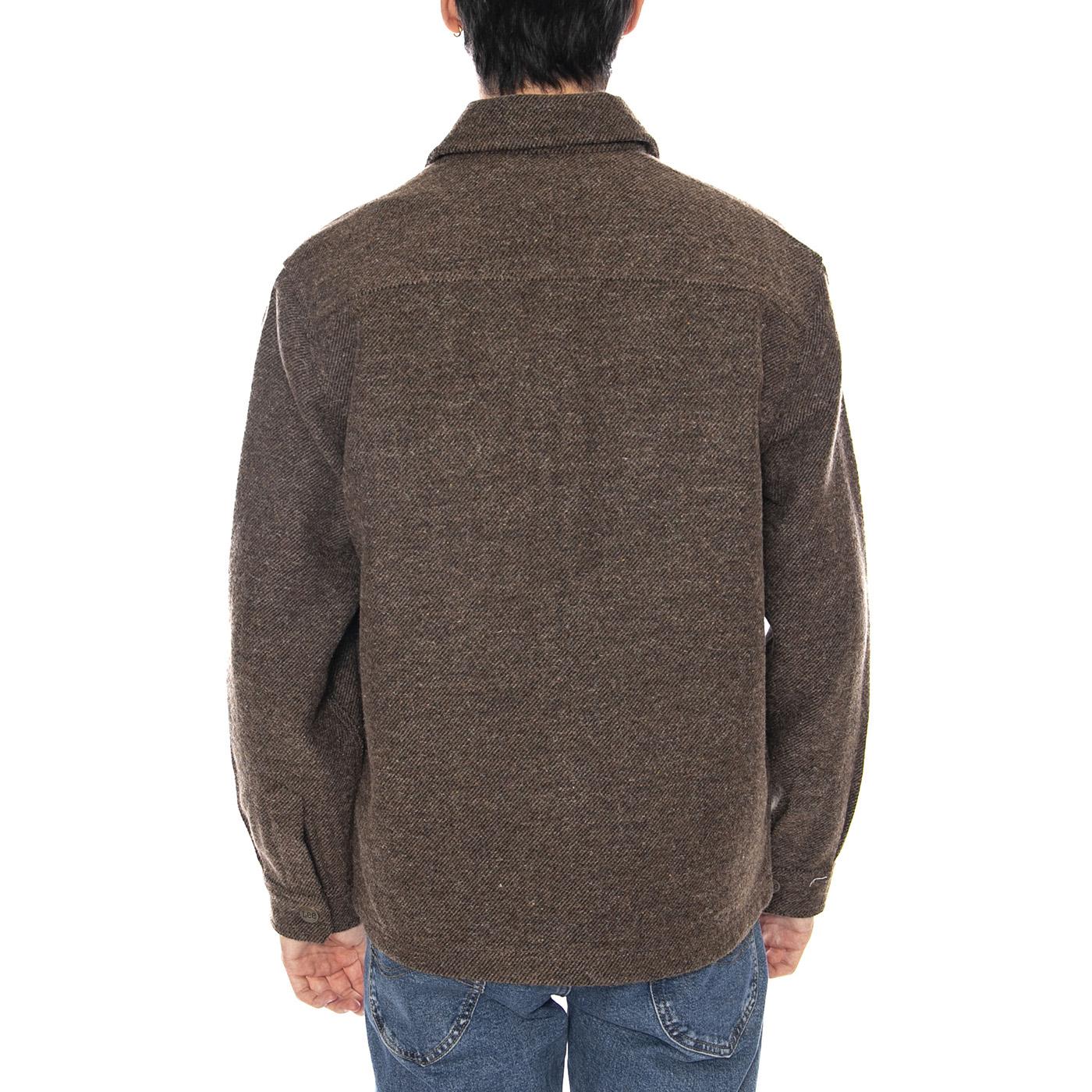 Overshirt Brwon Jaspe - Men's Brown Overcoat Jacket LEE - Image 3