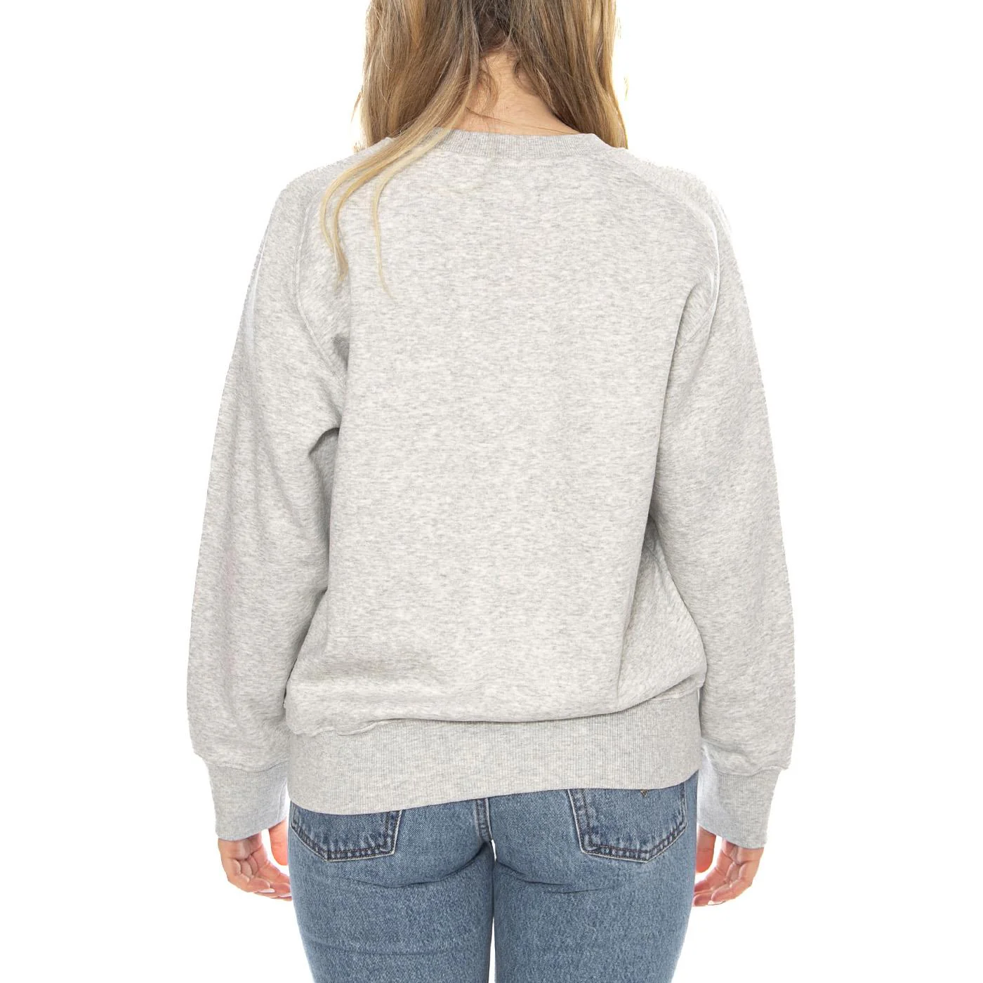 Raglan Crew SWS Grey Heather -- Women's Grey Sweater LEE - Image 3